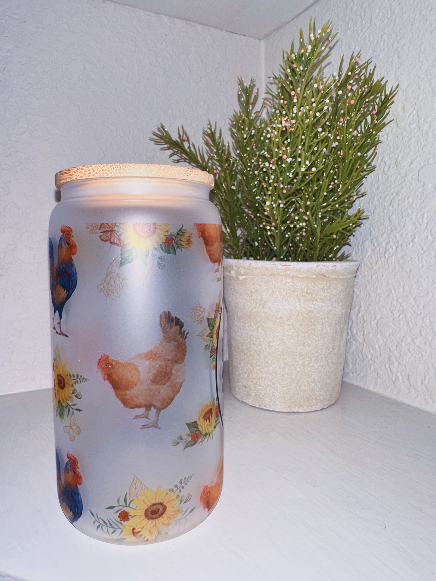 “Mother cluckers” glass cup